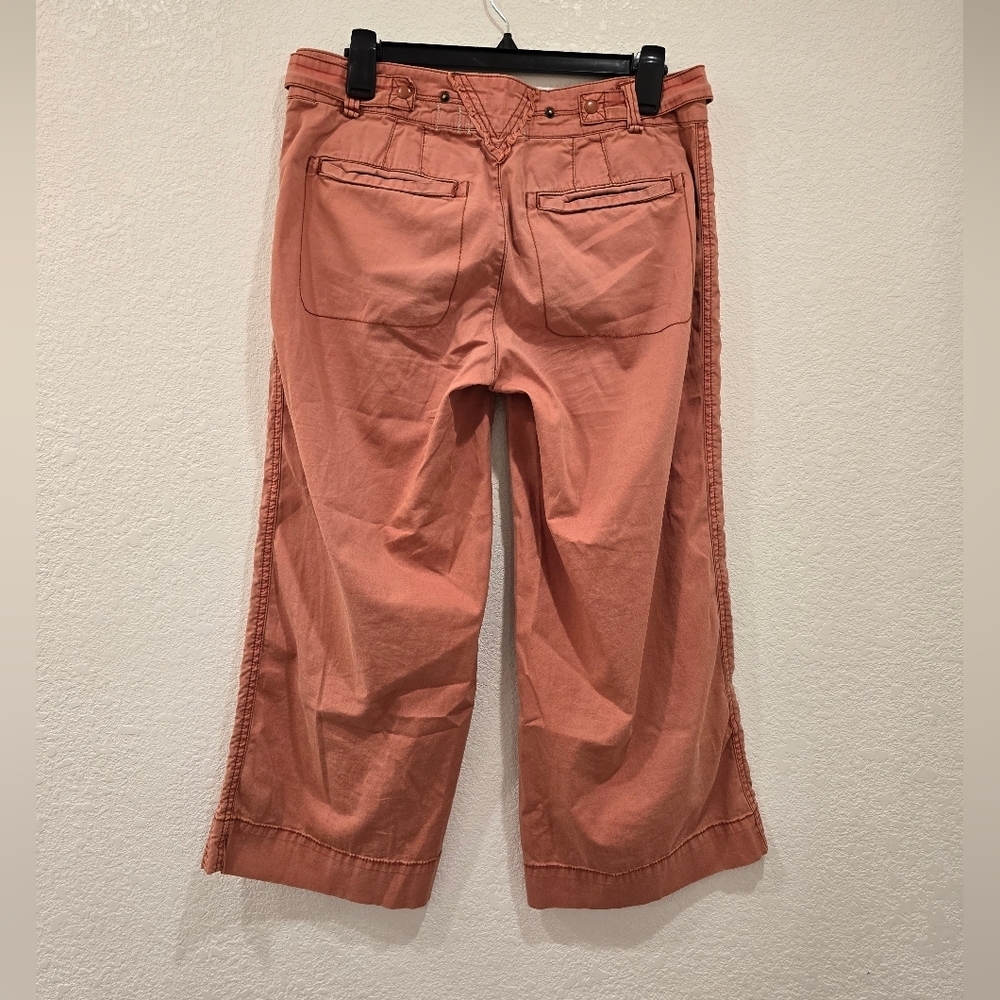 Anthropologie Hei Hei Cropped Wide Leg Pants Salmon Size 27 - Picture 3 of 7